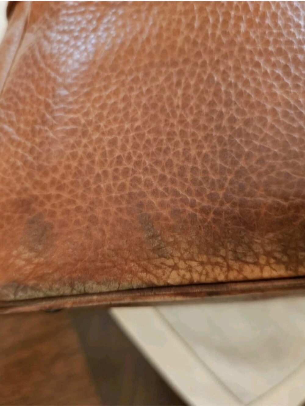 Longchamp Cosmos Large Brown Pebble Leather Tote Satchel Zip Closure Gold France - Picture 9 of 16